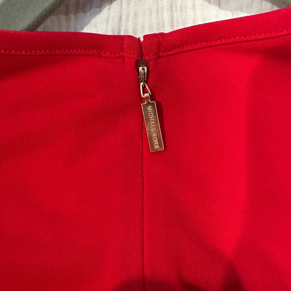Michael Kors Vibrant Red Ruffled Jumpsuit - Picture 7 of 8